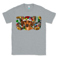 Heather Grey dachshund christmas joy Classic Tee - RanaPortraitStore