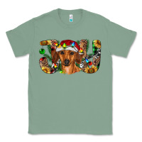 Sage dachshund christmas joy Classic Tee - RanaPortraitStore