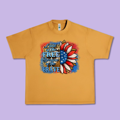 Patriotic Sunflower Land Of The Free Urban Heavy Tee Designed By Jasminsmagicworld