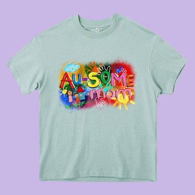 Au-some Mom Autism Heavy Core Tee Designed By Fadigitalartstudio