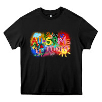 Black Au-some mom Autism Heavy Core Tee - FaDigitalArtStudio