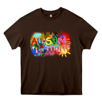 Chocolate Brown Au-some mom Autism Heavy Core Tee - FaDigitalArtStudio