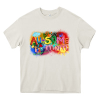 Cream Au-some mom Autism Heavy Core Tee - FaDigitalArtStudio