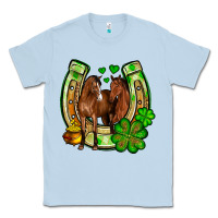 Dusty Blue St. Patrick's Day horse horseshoe Classic Tee - OliviaCreatesArt