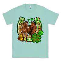 Seafoam St. Patrick's Day horse horseshoe Classic Tee - OliviaCreatesArt