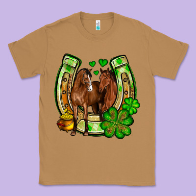 St. Patrick's Day Horse Horseshoe Classic Tee Designed By Oliviacreatesart