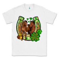 White St. Patrick's Day horse horseshoe Classic Tee - OliviaCreatesArt