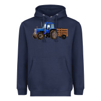 Navy Farm Tractor Heavyweight Hoodie - RanaPortraitStore
