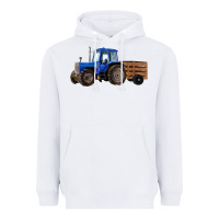 White Farm Tractor Heavyweight Hoodie - RanaPortraitStore