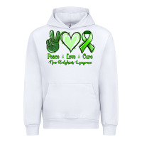 White Peace Love Cure Non Hodgkins Lympoma Urban Hoodie - Jasminsmagicworld