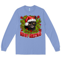 Colony Blue meowy christmas Long Sleeve Tee - CowhideDigitalArt