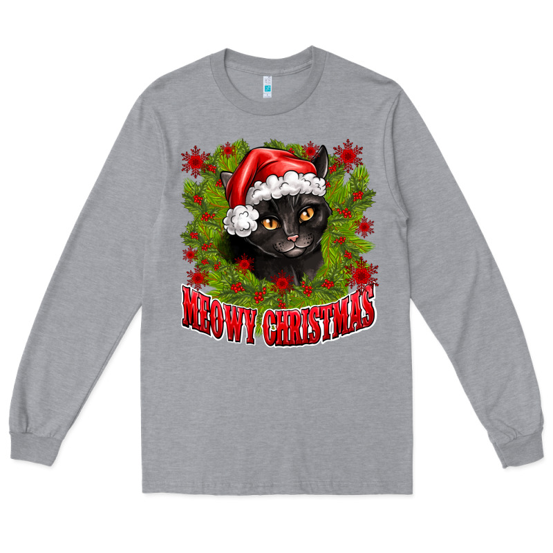 Meowy Christmas Long Sleeve Tee by CowhideDigitalArt | Teevron