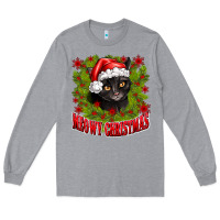 Heather Grey meowy christmas Long Sleeve Tee - CowhideDigitalArt