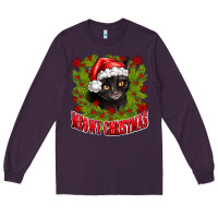 Plum meowy christmas Long Sleeve Tee - CowhideDigitalArt
