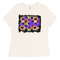 Bone halloween bat and roses background Ladies Tee - BundleAndBundleShop