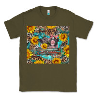 Army Green baby pigs with leopard cowhide and sunflowers Classic Tee - Artiststas