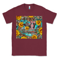 Burgundy baby pigs with leopard cowhide and sunflowers Classic Tee - Artiststas