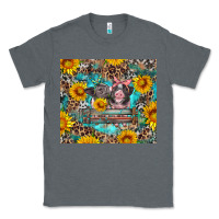 Charcoal Heather baby pigs with leopard cowhide and sunflowers Classic Tee - Artiststas