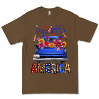 Cacao Western Fourth Of July America Truck Premium Tee - FaDigitalArtStudio