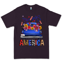 Plum Western Fourth Of July America Truck Premium Tee - FaDigitalArtStudio