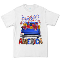 White Western Fourth Of July America Truck Premium Tee - FaDigitalArtStudio