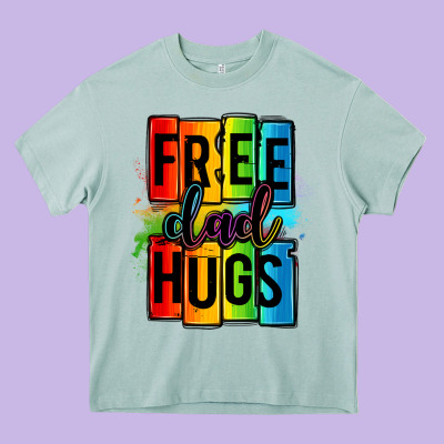 Free Dad Hugs Heavy Core Tee Designed By Oliviacreatesart