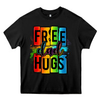 Black free dad hugs Heavy Core Tee - OliviaCreatesArt