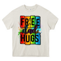 Cream free dad hugs Heavy Core Tee - OliviaCreatesArt