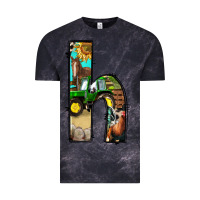 Cloud Black farm life alphabet lowercase letters h Vintage Tee - BundleAndBundleShop