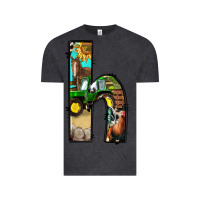 Vintage Black farm life alphabet lowercase letters h Vintage Tee - BundleAndBundleShop