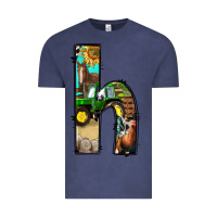 Vintage Denim farm life alphabet lowercase letters h Vintage Tee - BundleAndBundleShop