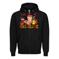 Black take me out to the ball game softball Zipper Hoodie - Jasminsmagicworld