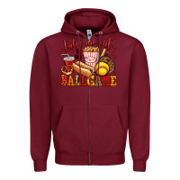 Burgundy take me out to the ball game softball Zipper Hoodie - Jasminsmagicworld