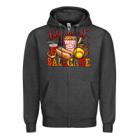 Charcoal Heather take me out to the ball game softball Zipper Hoodie - Jasminsmagicworld