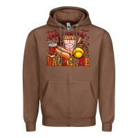 Chestnut take me out to the ball game softball Zipper Hoodie - Jasminsmagicworld