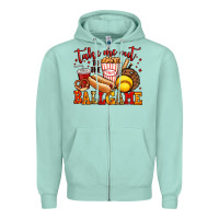 Seafoam take me out to the ball game softball Zipper Hoodie - Jasminsmagicworld