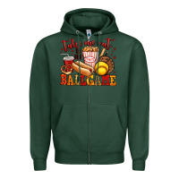 Sports Green take me out to the ball game softball Zipper Hoodie - Jasminsmagicworld