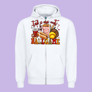 Take Me Out To The Ball Game Softball Zipper Hoodie Designed By Jasminsmagicworld