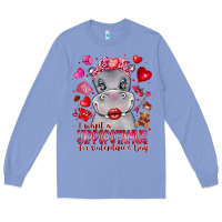 Colony Blue i want hippopotamus for valentines day Long Sleeve Tee - CowhideDigitalArt