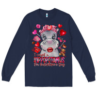 Navy i want hippopotamus for valentines day Long Sleeve Tee - CowhideDigitalArt