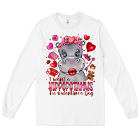 White i want hippopotamus for valentines day Long Sleeve Tee - CowhideDigitalArt