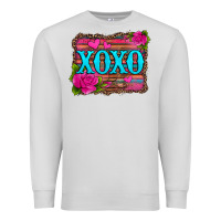 Dove Grey xoxo valentine's day pink roses and hearts Premium Sweatshirt - Jasminsmagicworld