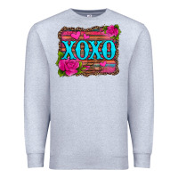 Heather Grey xoxo valentine's day pink roses and hearts Premium Sweatshirt - Jasminsmagicworld