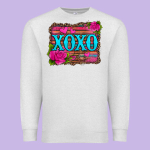 Xoxo Valentine's Day Pink Roses And Hearts Premium Sweatshirt Designed By Jasminsmagicworld