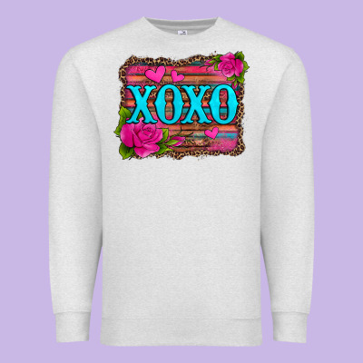 Xoxo Valentine's Day Pink Roses And Hearts Premium Sweatshirt Designed By Jasminsmagicworld