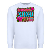 White xoxo valentine's day pink roses and hearts Premium Sweatshirt - Jasminsmagicworld