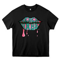 Black beach babe leopard lips Heavy Core Tee - Jasminsmagicworld
