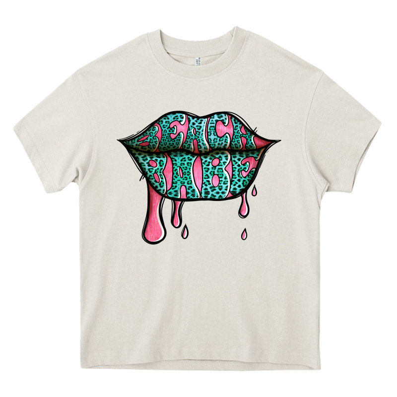 Beach Babe Leopard Lips Heavy Core Tee by Jasminsmagicworld | Teevron