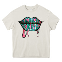 Cream beach babe leopard lips Heavy Core Tee - Jasminsmagicworld