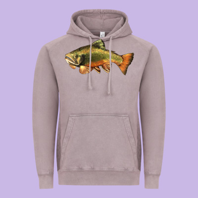 Leaping Brook Trout Vintage Hoodie Designed By Lillyallendesigns